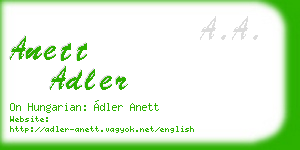 anett adler business card